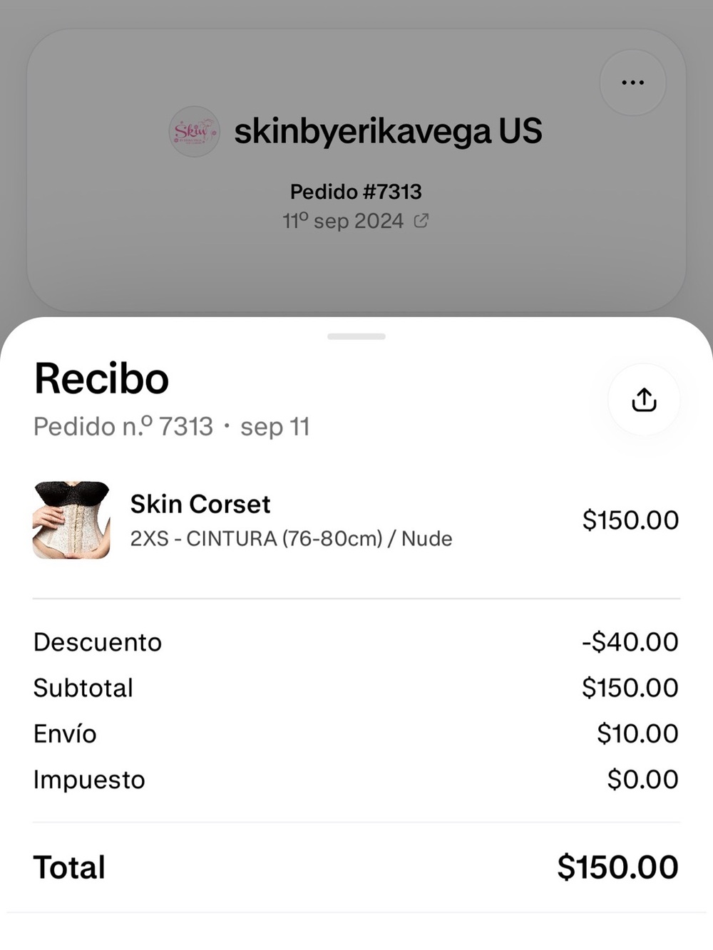 Skin Corset Nude and Black Waist Shaper